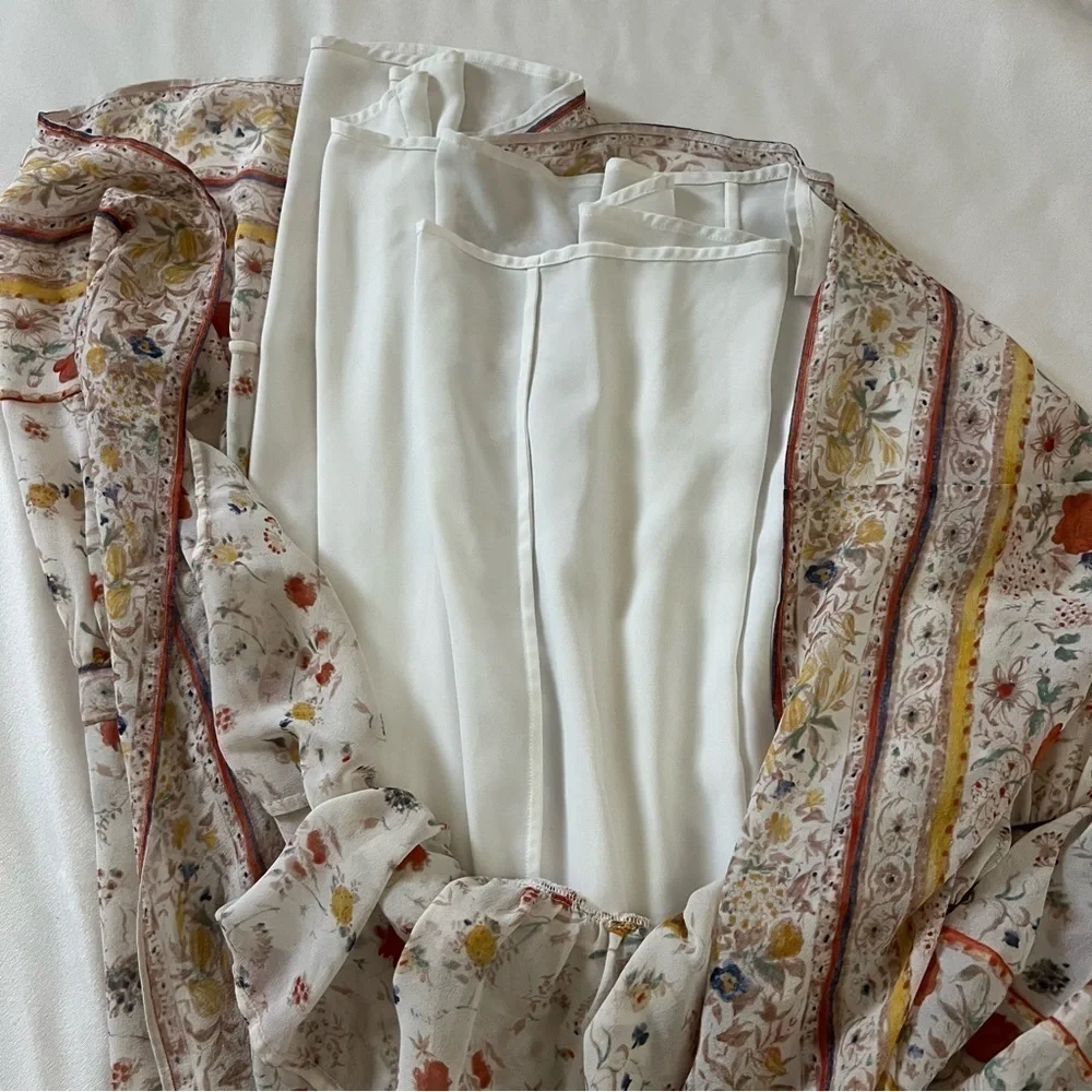 Joie Vernita Silk Maxi Dress - White Floral Pattern - Picture 12 of 13